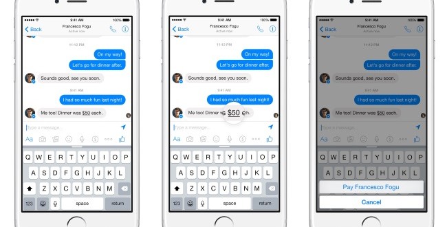 فيسبوك تعلن عن امكانية ارسال واستقال المال على تطبيق Messenger