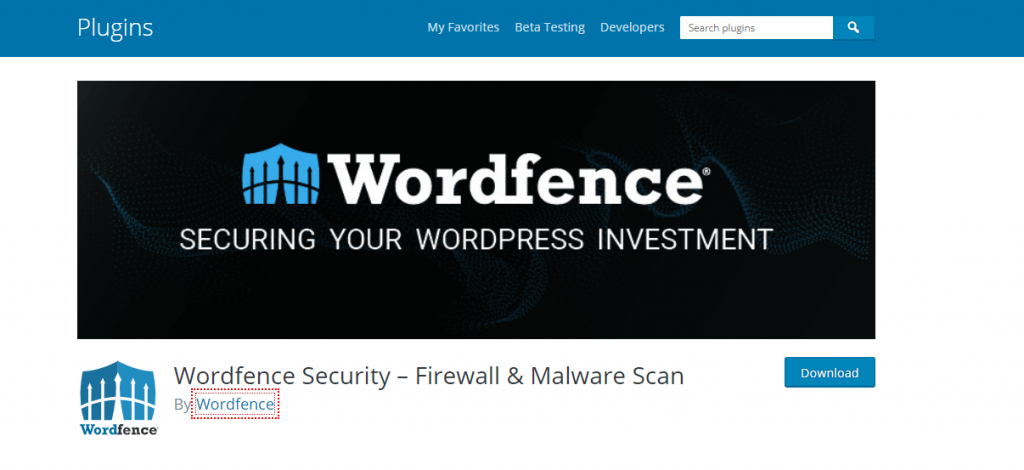 اضافة Wordfence Security :