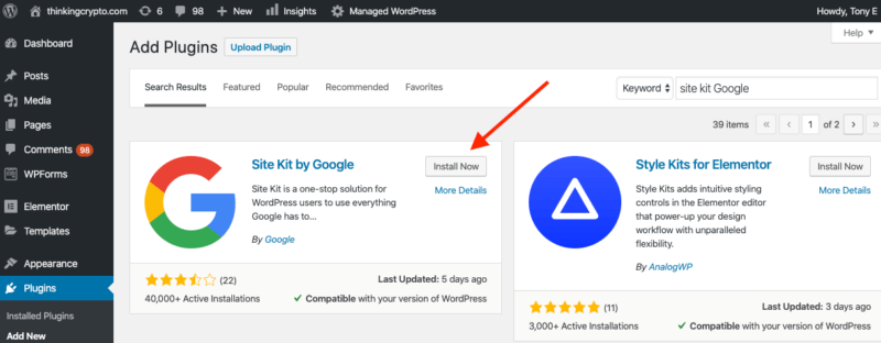 شرح إعداد إضافة site kit by google لربط منتجات جوجل بموقعك ووردبريس